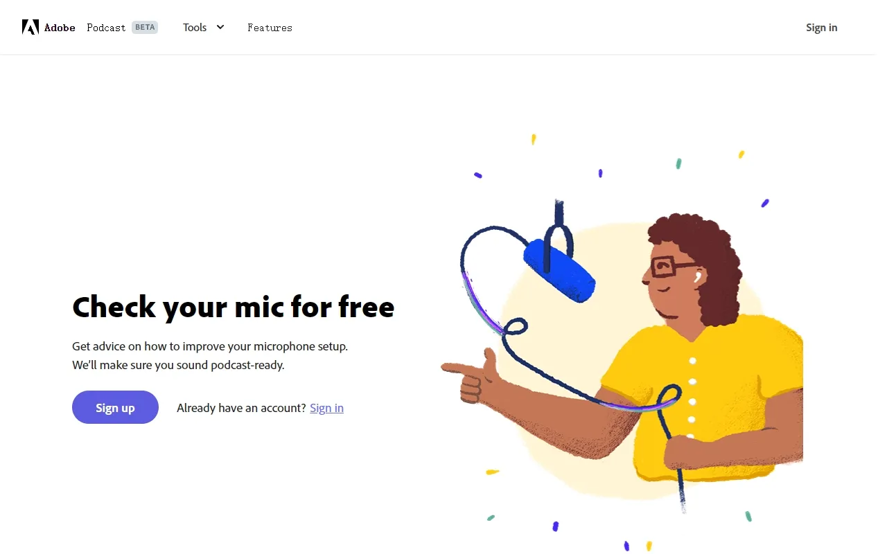 بررسی کامل Adobe Mic Check - اسکرین‌شات و تصویر رابط کاربری