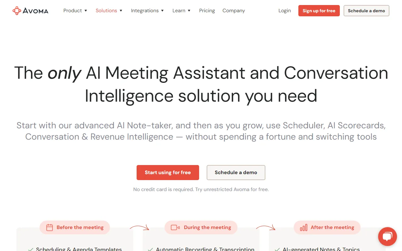 بررسی کامل Avoma - اسکرین‌شات و تصویر رابط کاربری