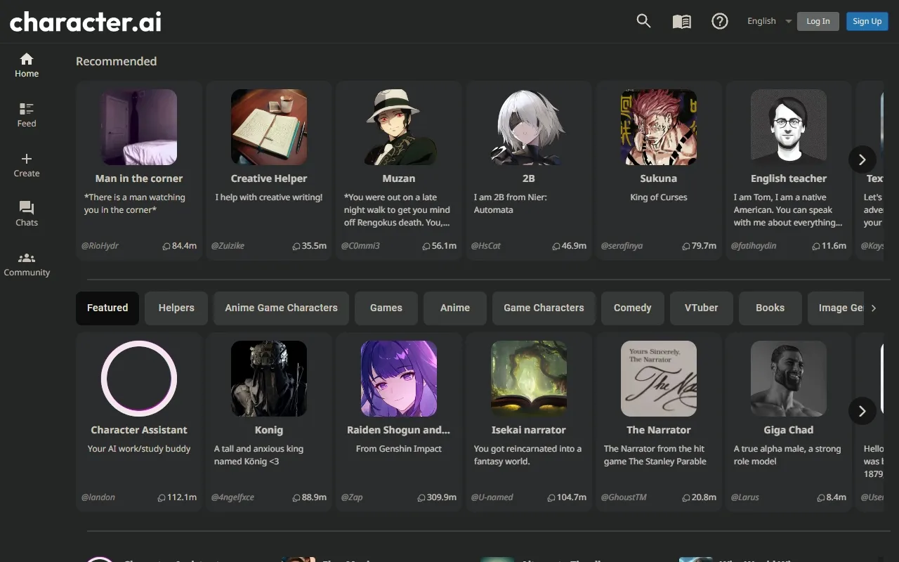 بررسی کامل CharacterAI - اسکرین‌شات و تصویر رابط کاربری