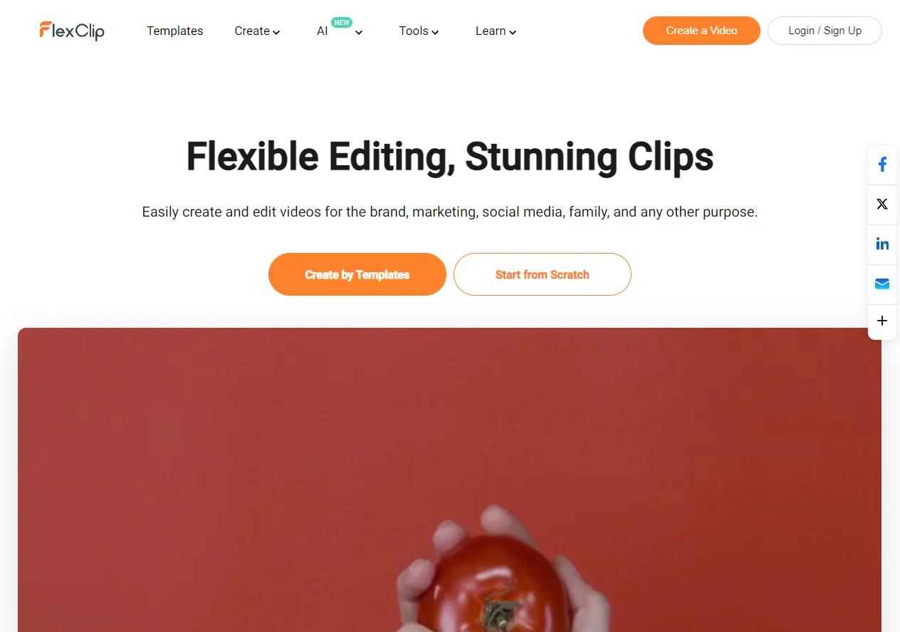 بررسی کامل FlexClip - اسکرین‌شات و تصویر رابط کاربری